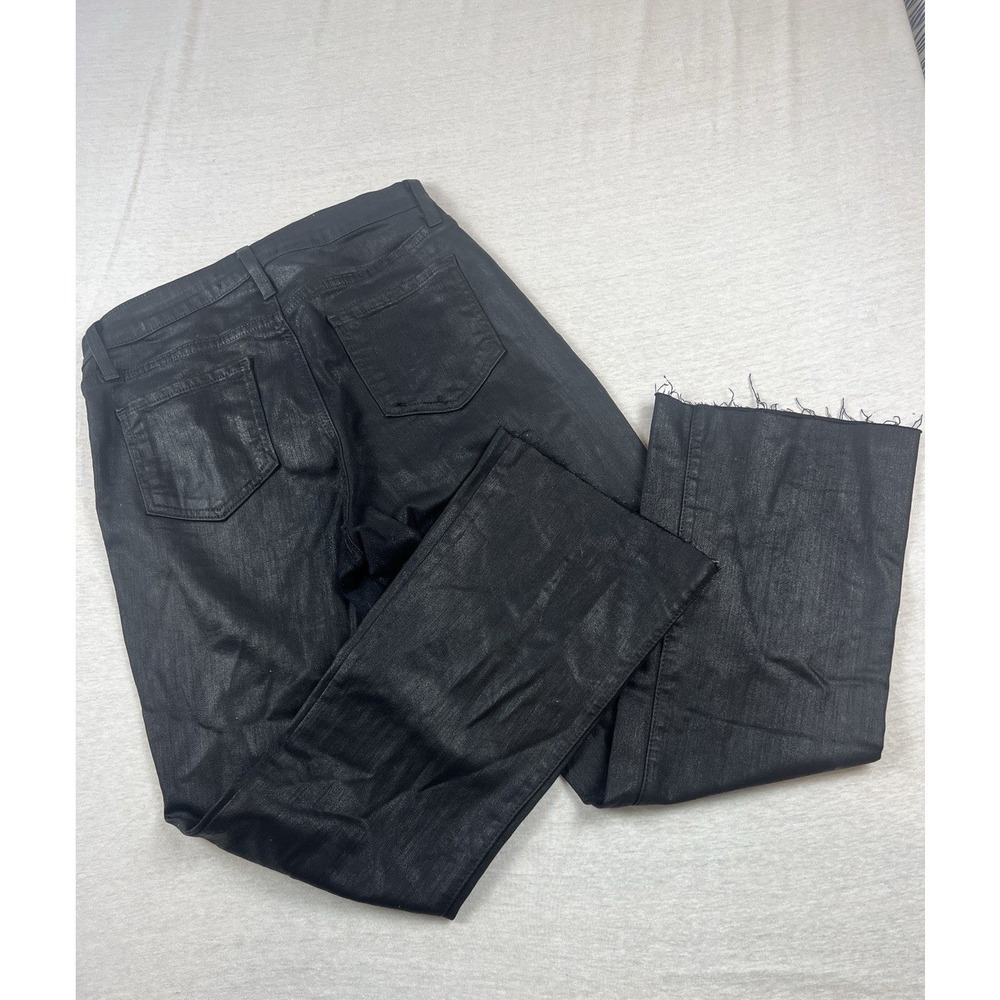 Raw Hem Flare Just Black Denim Jeans - Shimmer Finish | Sz 28 EU 38 UK 10 | USA